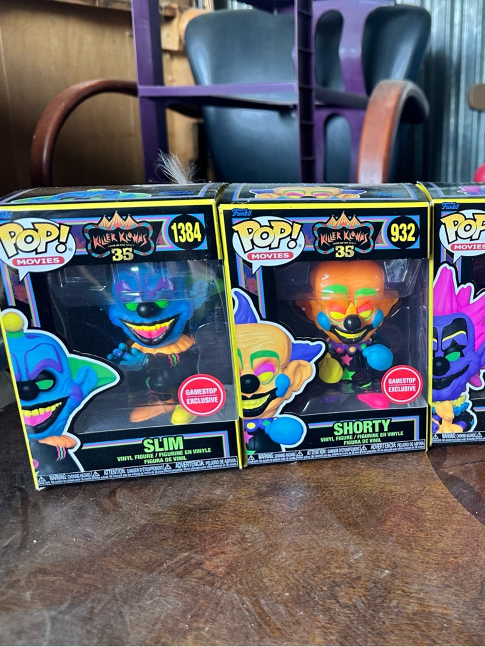 Funko Pop! Killer Klowns Neon Shorty,  Spikey, Jumbo, and Slim